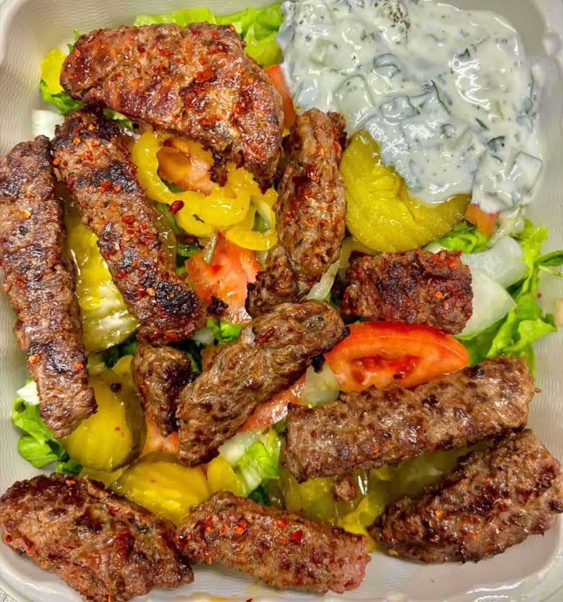 Kofta kebab salad