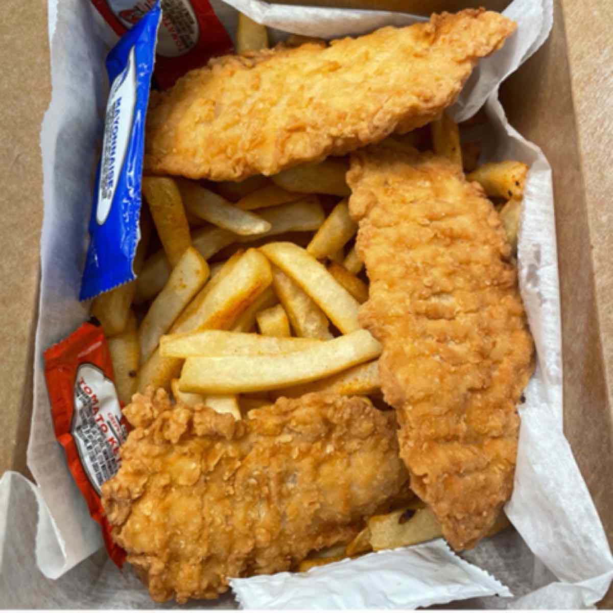 Chicken tenders and fries